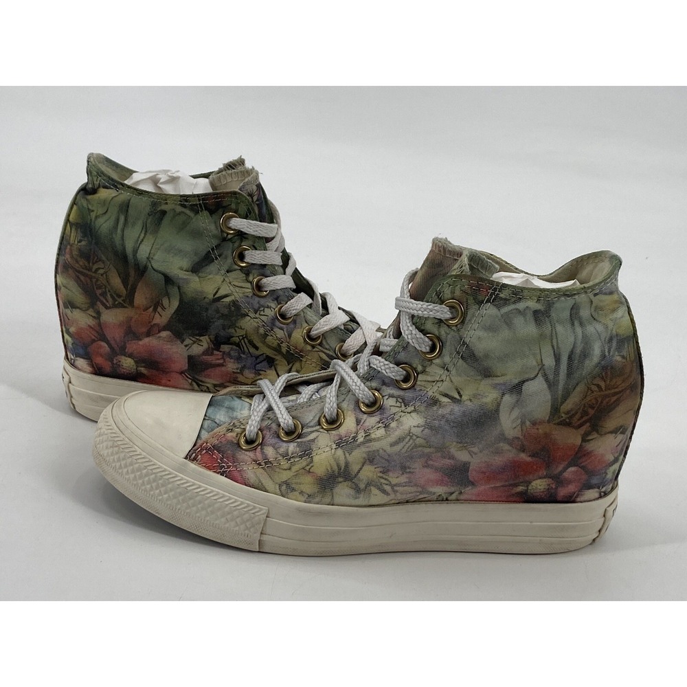 Converse Chuck Taylor All Star Lux Hi Floral W Sz 8 Hidden Heel Wedge (547195C)